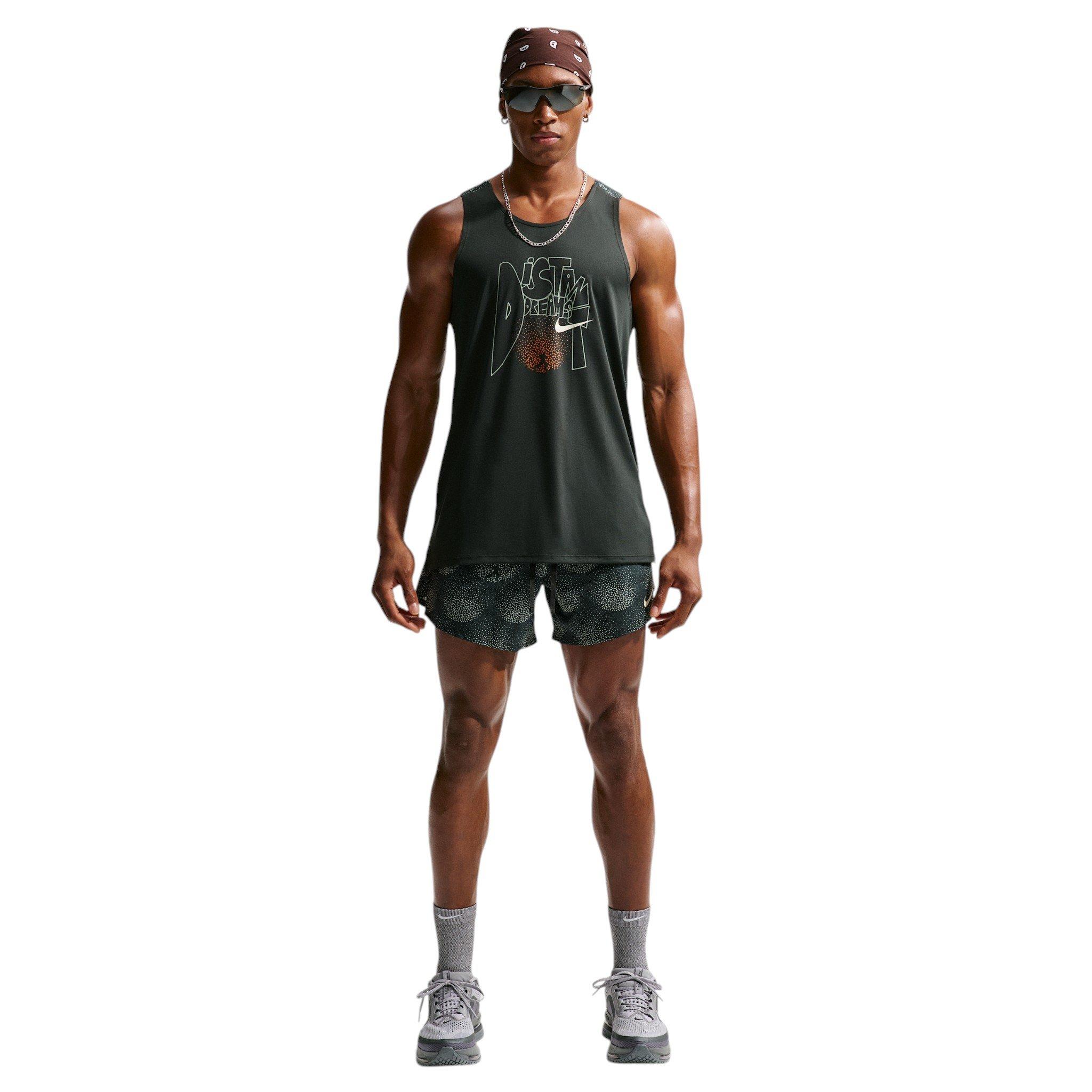 Nike Men's Stride Dri-FIT 5" Brief-Lined Running Shorts - Dark Green - DARK GREEN